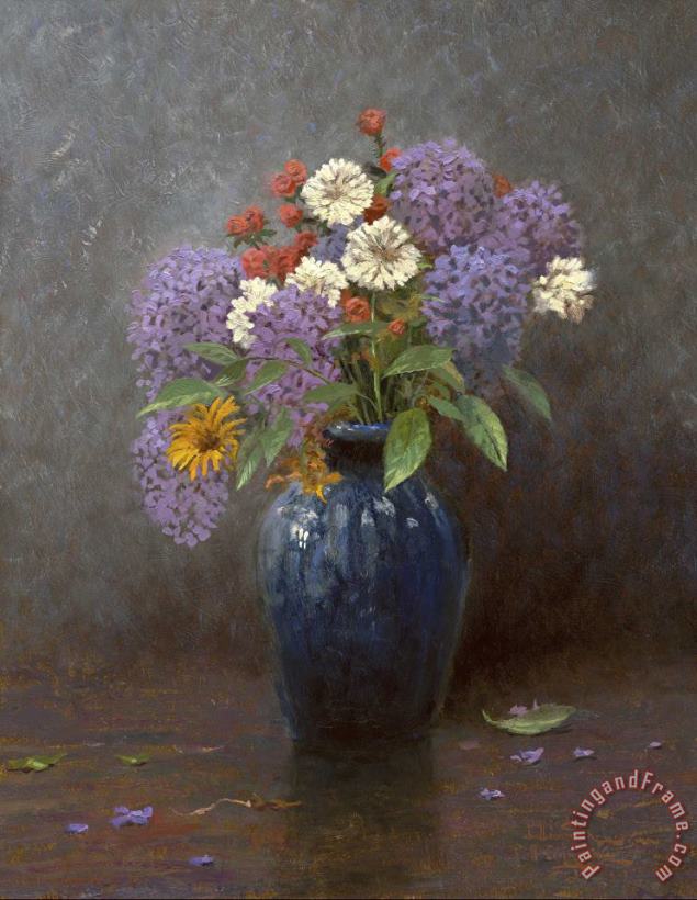 Thomas Kinkade Lilac Bouquet Art Print