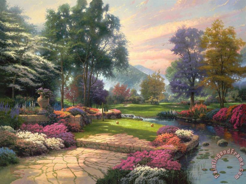 Living Waters - Golfer's Paradise, Hole One painting - Thomas Kinkade Living Waters - Golfer's Paradise, Hole One Art Print