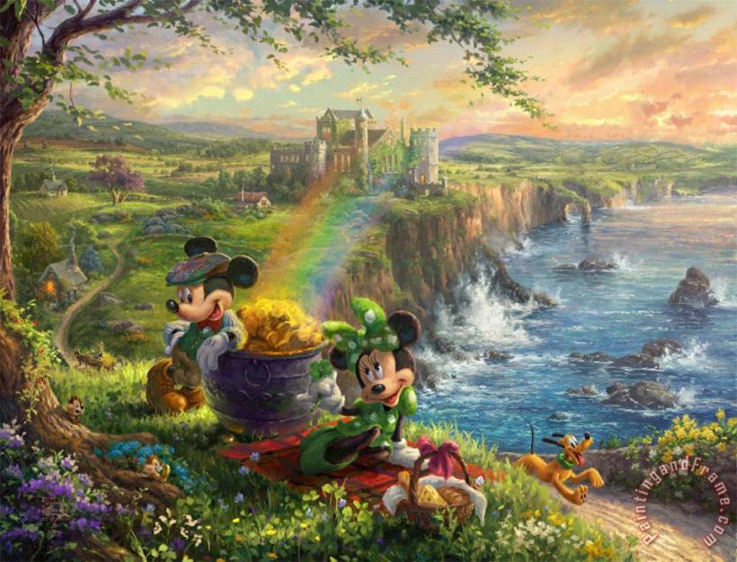 Thomas Kinkade Mickey And Minnie in Ireland Art Painting