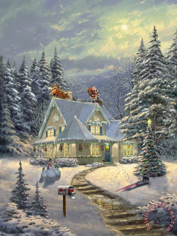 Midnight Delivery painting - Thomas Kinkade Midnight Delivery Art Print
