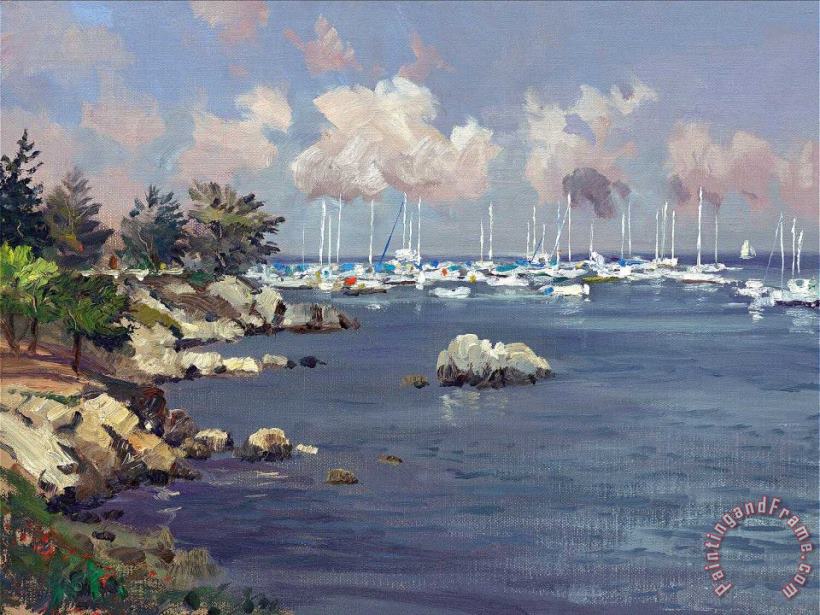 Monterey Marina painting - Thomas Kinkade Monterey Marina Art Print