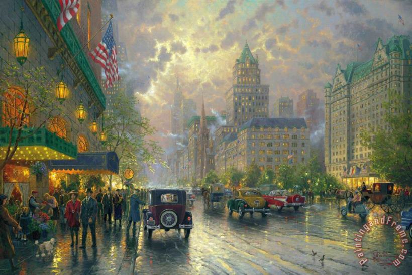 Thomas Kinkade New York, 5th Avenue Art Painting