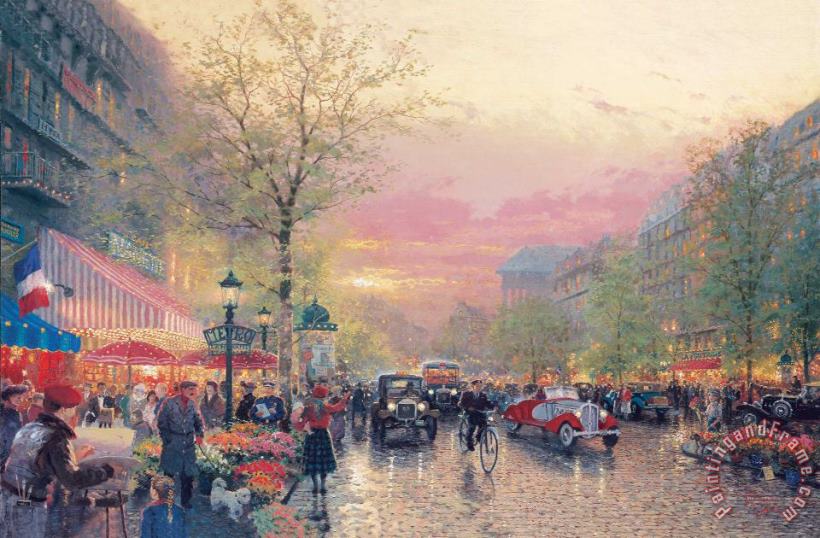 Thomas Kinkade Paris, City of Lights Art Painting