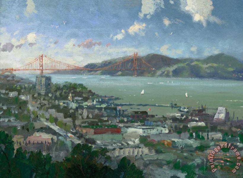 San Francisco, View From Coit Tower painting - Thomas Kinkade San Francisco, View From Coit Tower Art Print