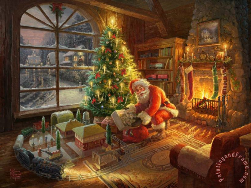 Thomas Kinkade Santa's Special Delivery Art Painting