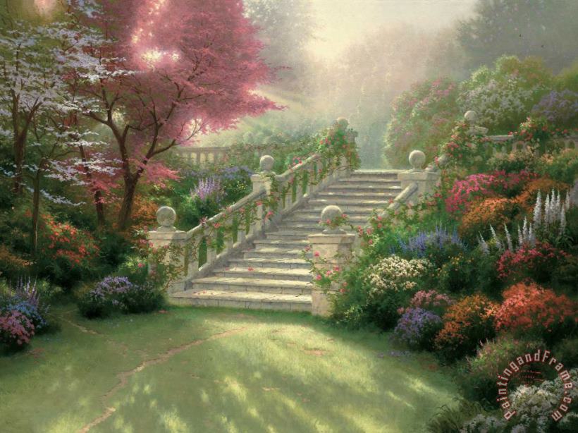 Stairway to Paradise painting - Thomas Kinkade Stairway to Paradise Art Print
