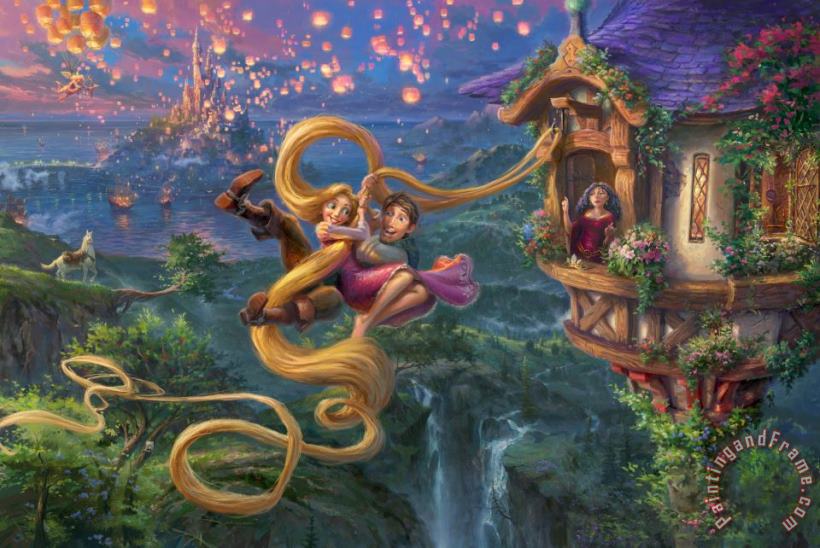 Tangled Up in Love painting - Thomas Kinkade Tangled Up in Love Art Print
