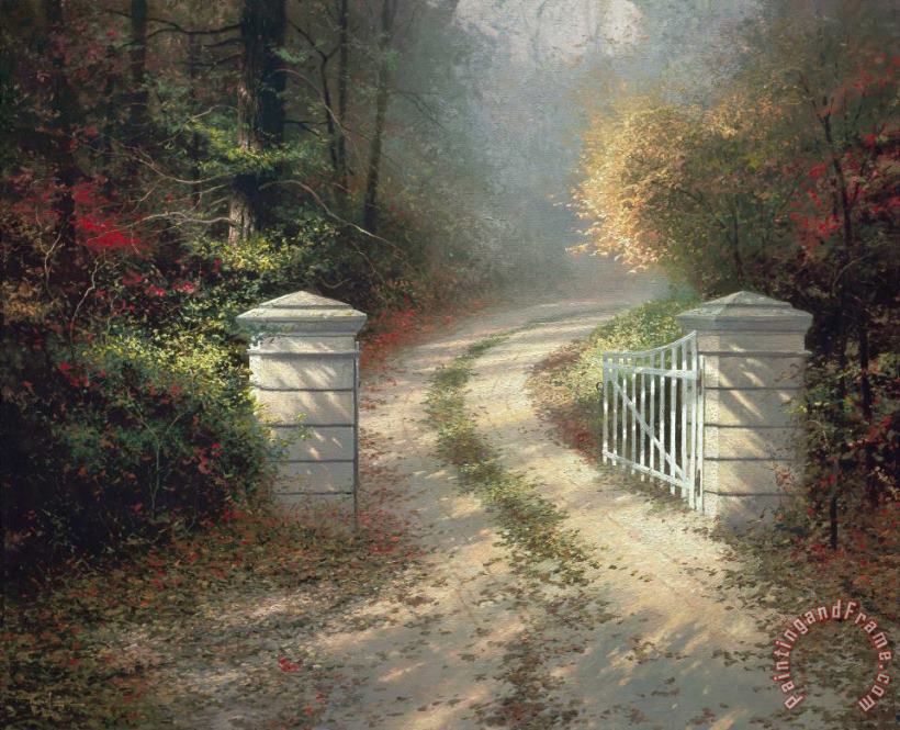 The Autumn Gate - Canvas Classic painting - Thomas Kinkade The Autumn Gate - Canvas Classic Art Print