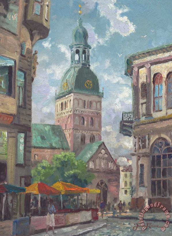 Thomas Kinkade The Dome Cathedral, Riga, Latvia Art Painting
