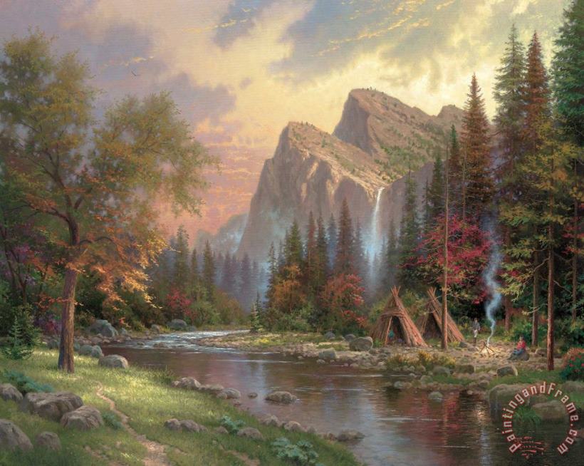 Thomas Kinkade The Mountains Declare His Glory Art Painting
