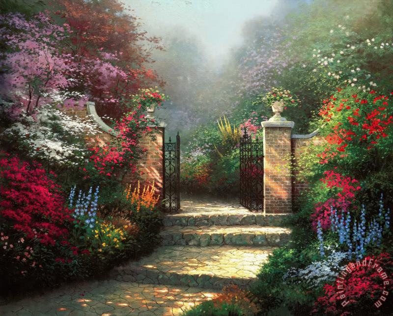 Thomas Kinkade The Victorian Garden Art Painting