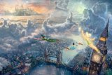 Tinker Bell And Peter Pan Fly to Neverland by Thomas Kinkade