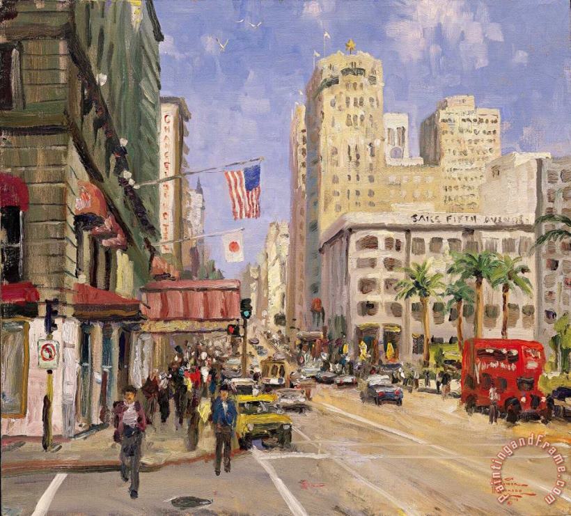 Union Square, San Francisco painting - Thomas Kinkade Union Square, San Francisco Art Print
