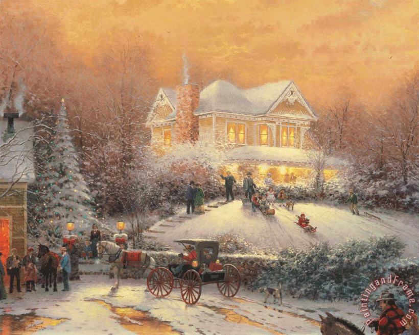 Victorian Christmas Ii painting - Thomas Kinkade Victorian Christmas Ii Art Print