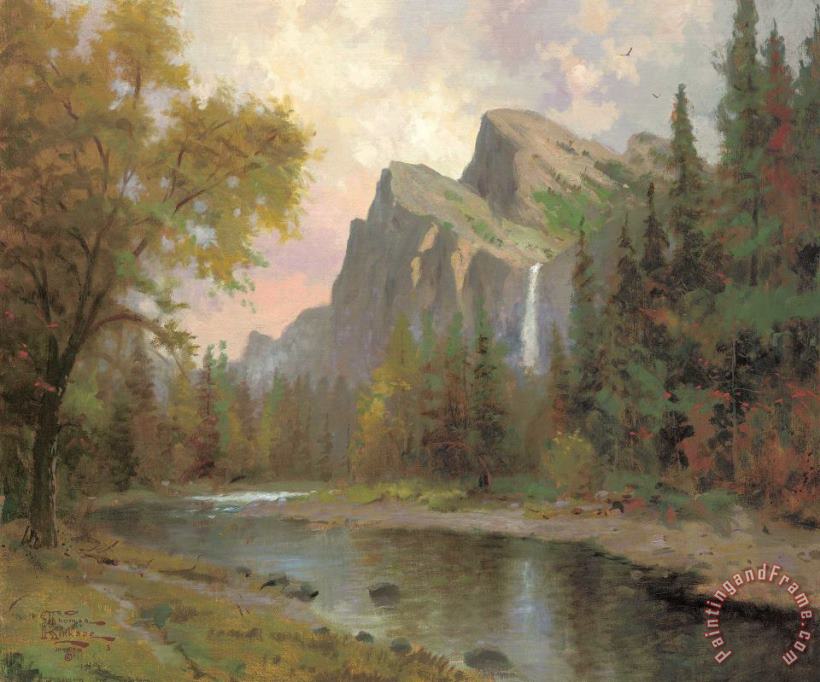 Yosemite Valley painting - Thomas Kinkade Yosemite Valley Art Print