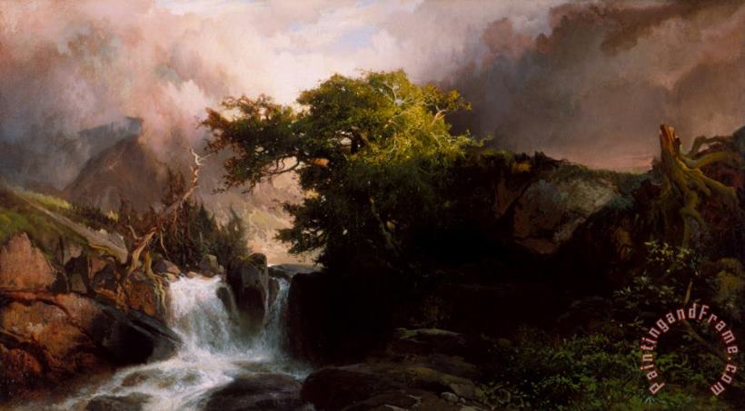 A Mountain Stream painting - Thomas Moran A Mountain Stream Art Print