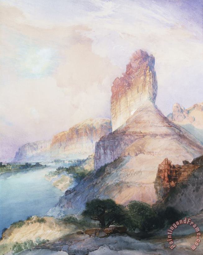 Thomas Moran Butte Green River Wyoming Art Painting