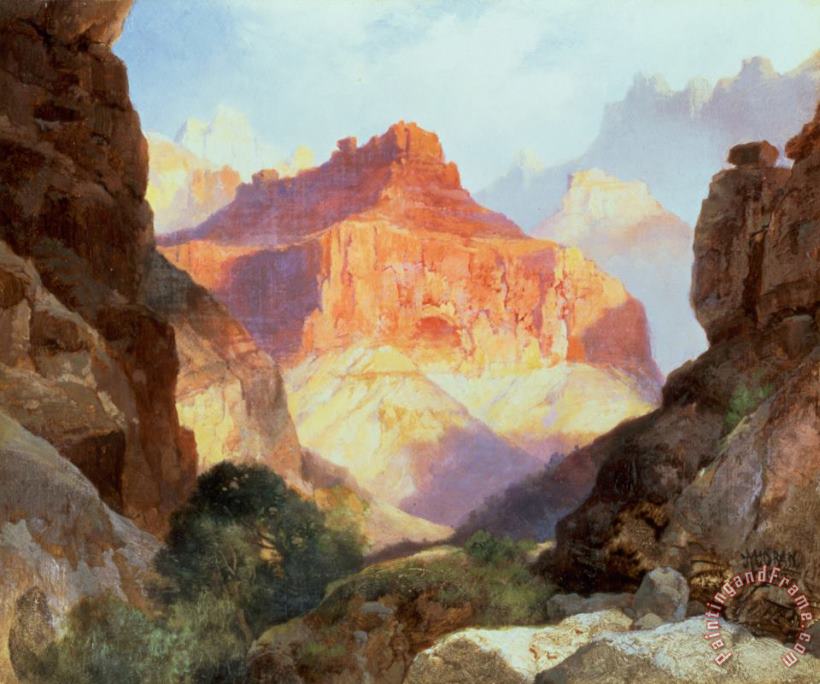 Under the Red Wall painting - Thomas Moran Under the Red Wall Art Print