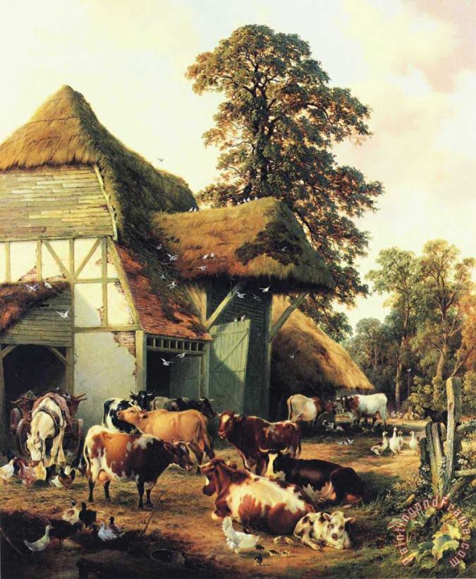 Thomas Sidney Cooper A Farm in Kent Art Print