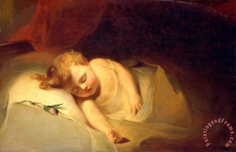 Thomas Sully Child Asleep (the Rosebud) Art Painting