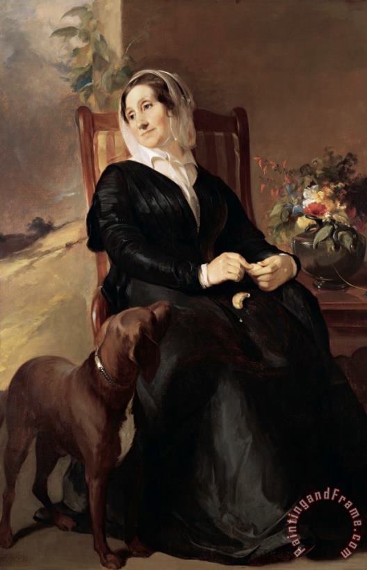 Thomas Sully Portrait of Sarah Sully And Her Dog, Ponto Art Painting