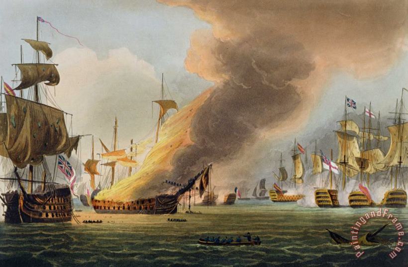 The Battle Of Trafalgar painting - Thomas Whitcombe The Battle Of Trafalgar Art Print
