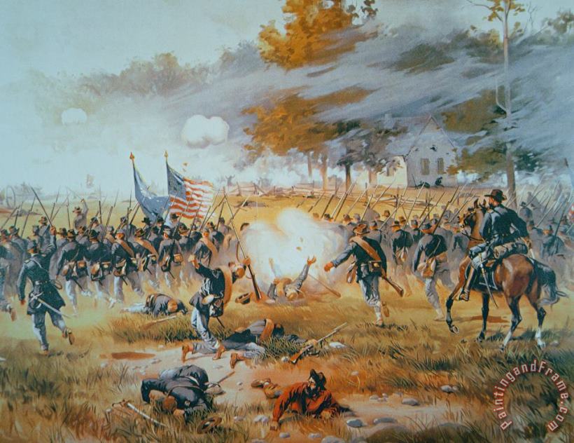 The Battle of Antietam painting - Thure de Thulstrup The Battle of Antietam Art Print