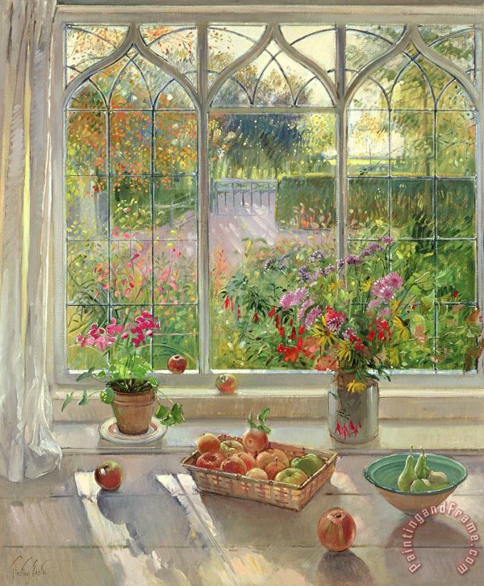 Autumn Fruit And Flowers painting - Timothy Easton Autumn Fruit And Flowers Art Print