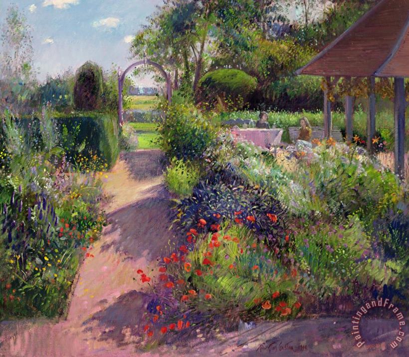 Morning Break in the Garden painting - Timothy Easton Morning Break in the Garden Art Print