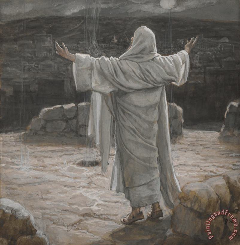 Christ Retreats to the Mountain at Night painting - Tissot Christ Retreats to the Mountain at Night Art Print