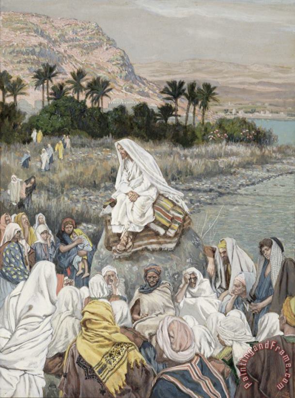 Jesus Preaching by the Seashore painting - Tissot Jesus Preaching by the Seashore Art Print