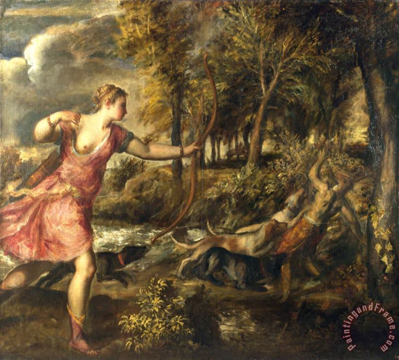 The Death of Actaeon painting - Titian The Death of Actaeon Art Print