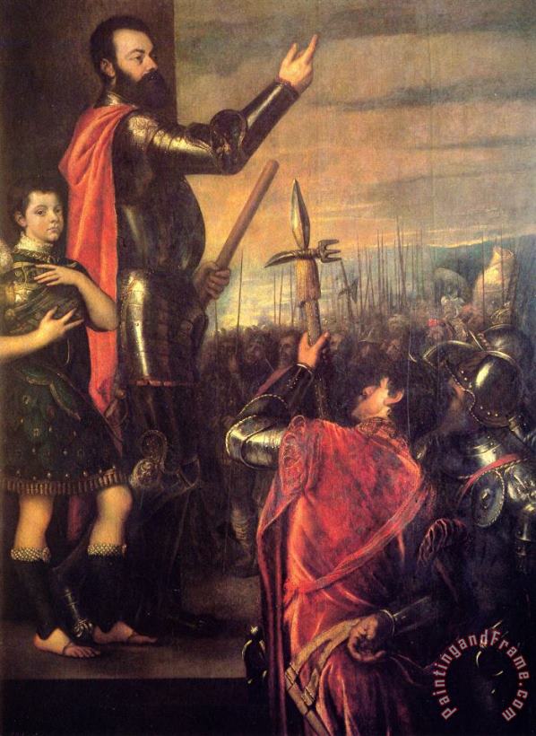 Titian The Speech of Alfonso D'avalo Art Painting