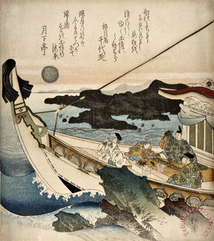 Toyota Hokkei Nobels Composing Poem on Shipboard, Date Unknown Art Painting