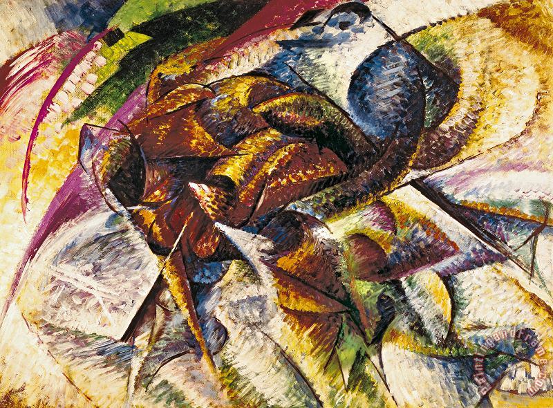Dynamism of a Cyclist painting - Umberto Boccioni Dynamism of a Cyclist Art Print