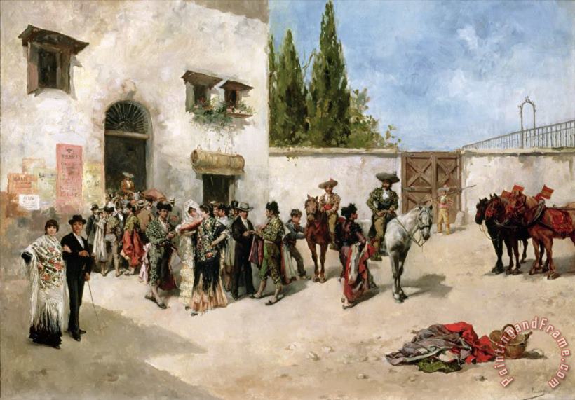 Vicente de Parades Bullfighters preparing for the Fight Art Painting