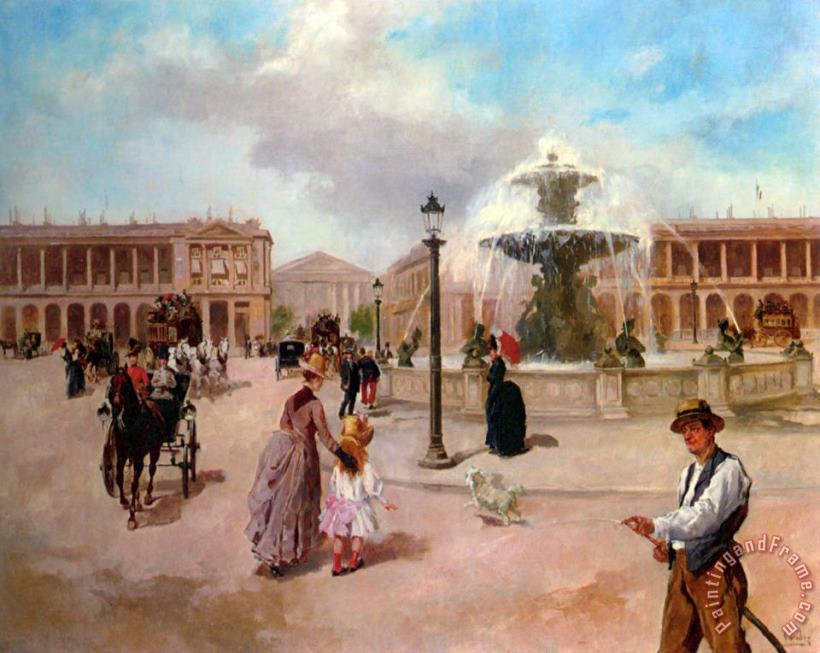 La Place De La Concorde painting - Vicente de Parades La Place De La Concorde Art Print