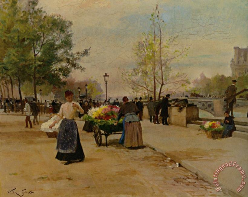 Victor Gabriel Gilbert Flower Sellers Art Painting