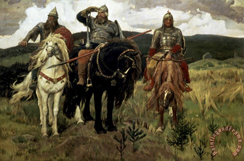 Warrior Knights painting - Victor Vasnetsov Warrior Knights Art Print