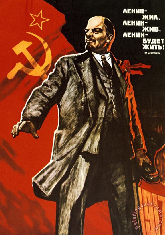 Viktor Semenovich Ivanov Lenin Lived Lenin Lives Long Live Lenin Art Print