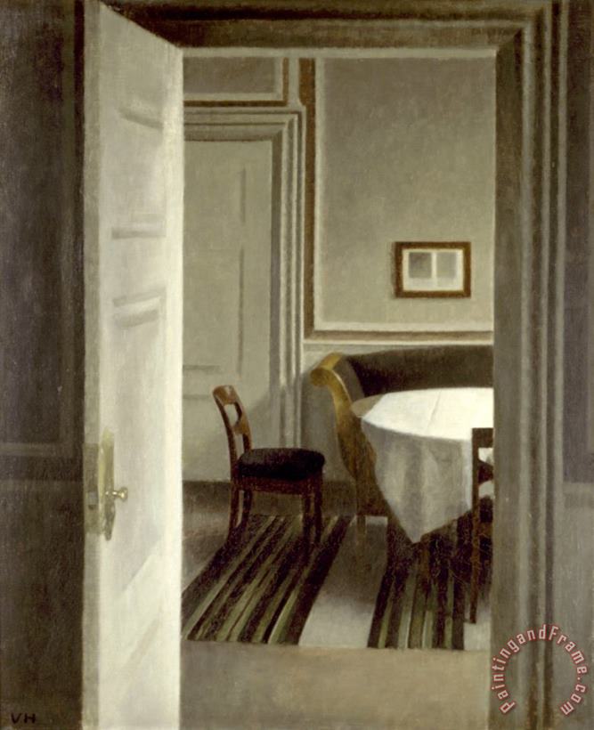 Interieur, Strandgade painting - Vilhelm Hammershoi Interieur, Strandgade Art Print