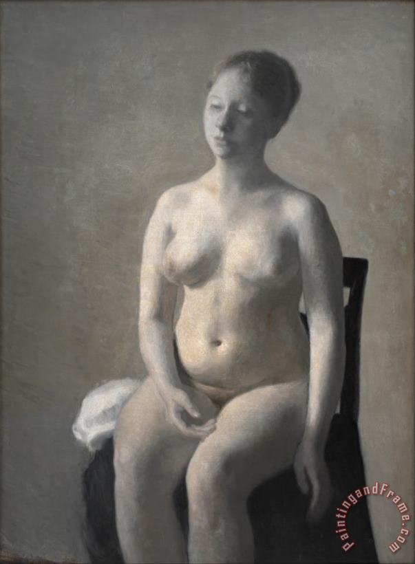 Seated Female Nude painting - Vilhelm Hammershoi Seated Female Nude Art Print