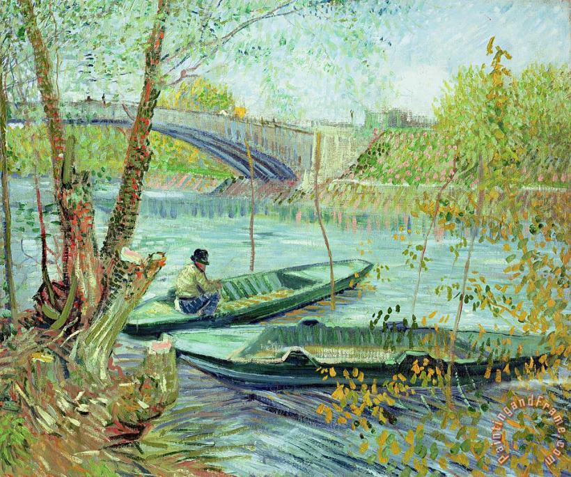 Vincent Van Gogh Fishing in the Spring Art Print