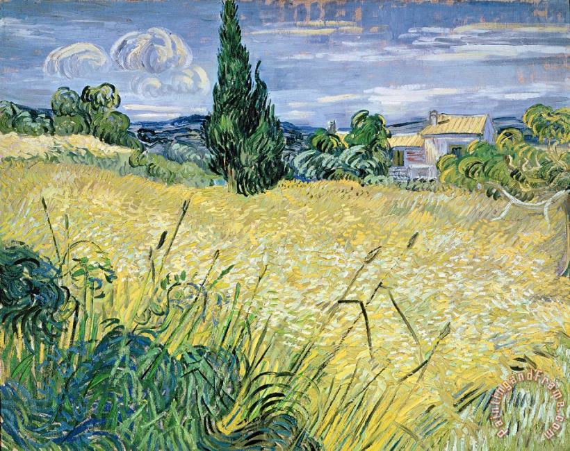 Landscape with Green Corn painting - Vincent Van Gogh Landscape with Green Corn Art Print
