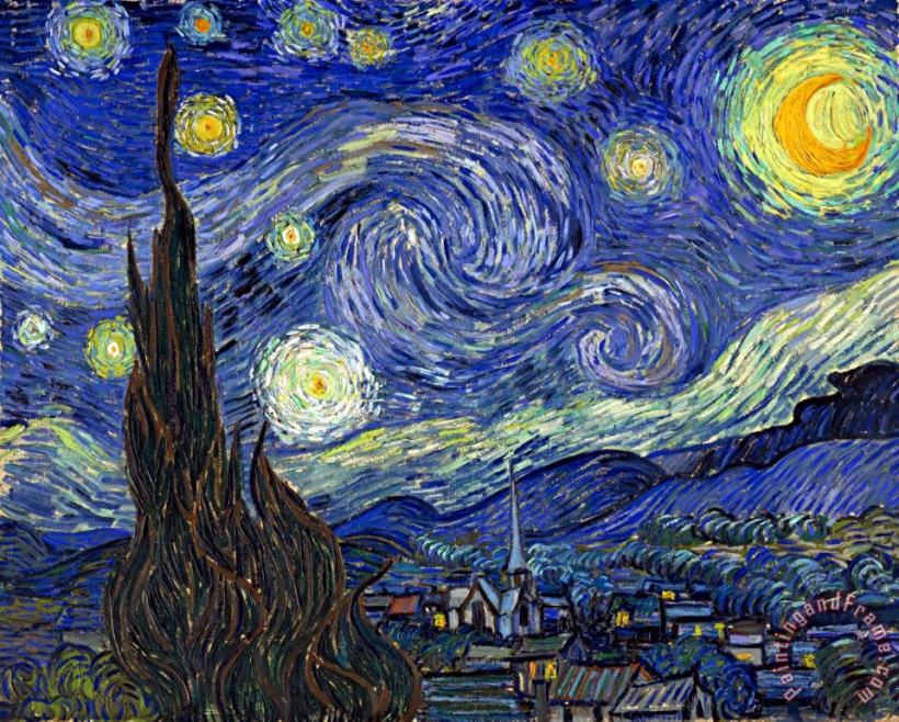 Starry Night painting - Vincent van Gogh Starry Night Art Print