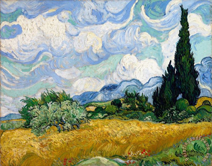 Vincent van Gogh Wheat Field with Cypresses Art Painting
