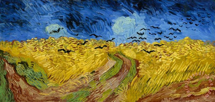 Wheatfield with Crows Wiki painting - Vincent van Gogh Wheatfield with Crows Wiki Art Print