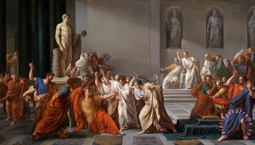 Death of Julius Caesar (100 44 Bc) (oil on Canvas) painting - Vincenzo Camuccini Death of Julius Caesar (100 44 Bc) (oil on Canvas) Art Print