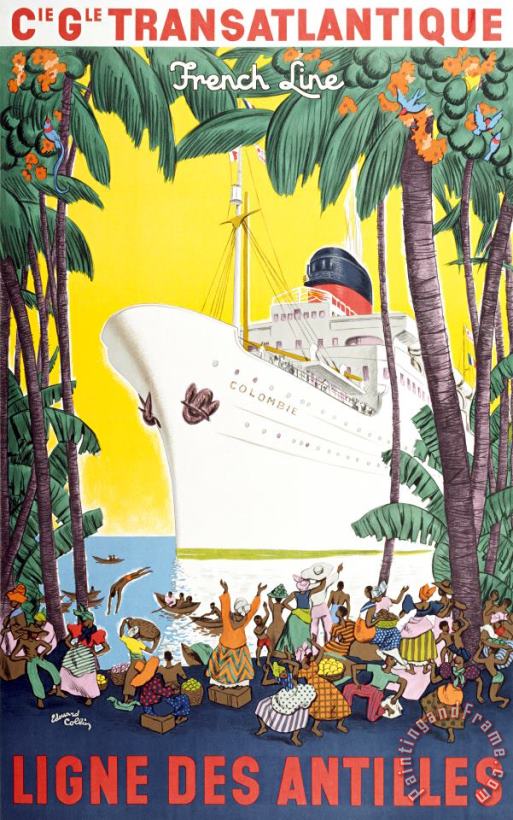 Ligne Des Antilles painting - Vintage Images Ligne Des Antilles Art Print