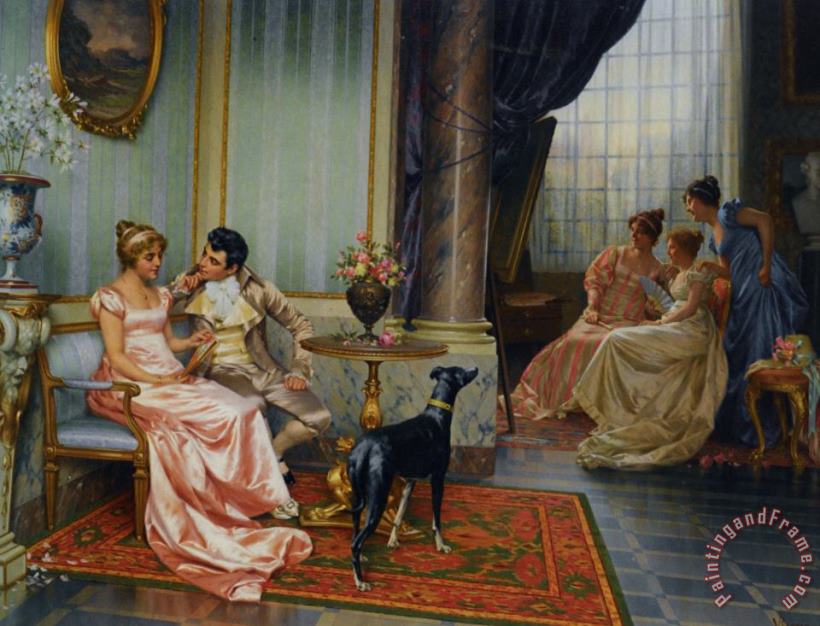 Vittorio Reggianini Interior with Elegant Figures Art Print